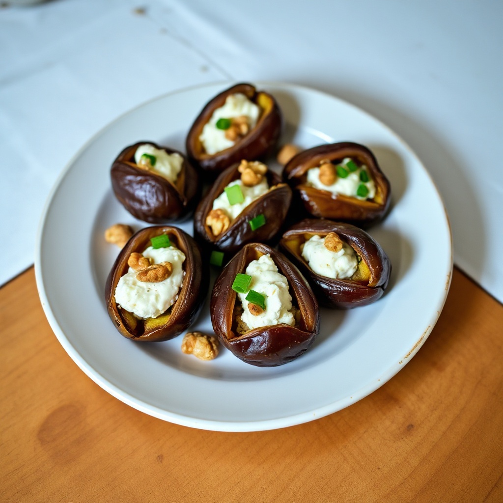 Savory Stuffed Dates with Goat Cheese and Walnuts