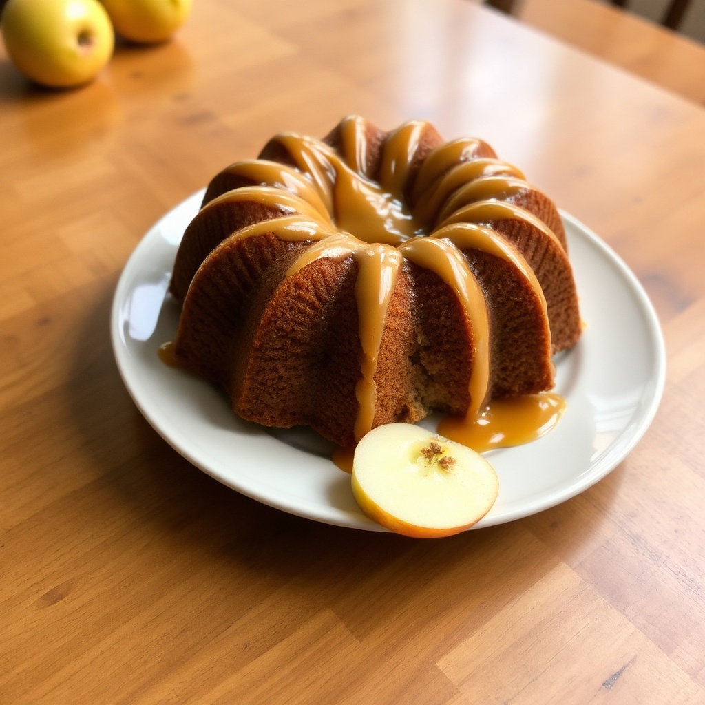 Gewürzter Apfel-Bundt-Kuchen mit buttrigem Karamell-Guss