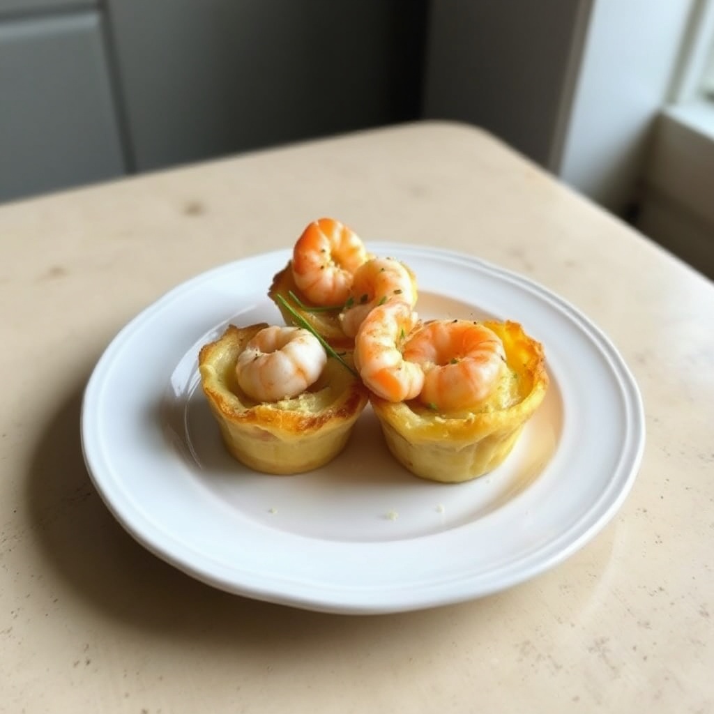 Coppette di Gamberetti e Formaggio al Forno