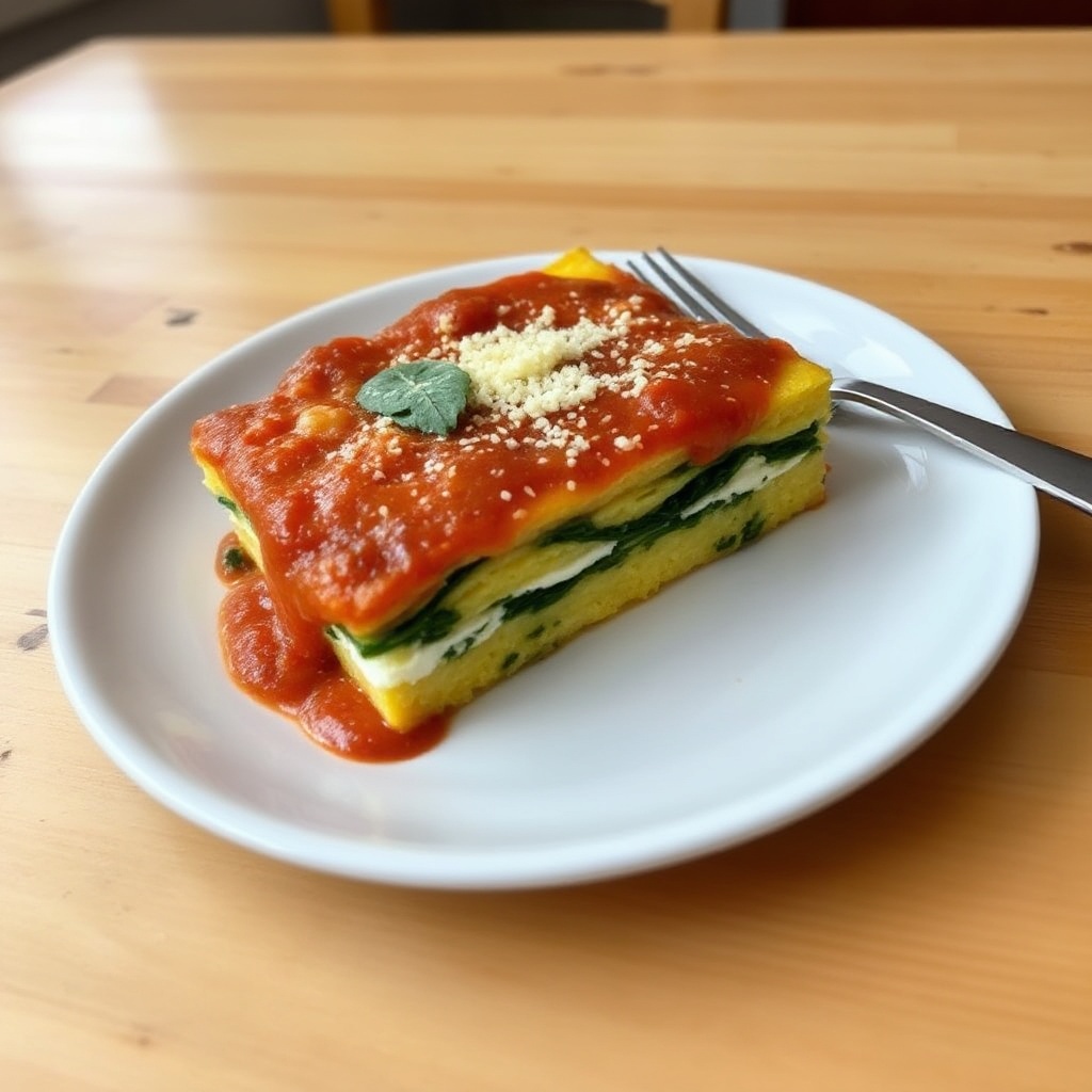 Sformato di Polenta a Strati con Spinaci e Ricotta