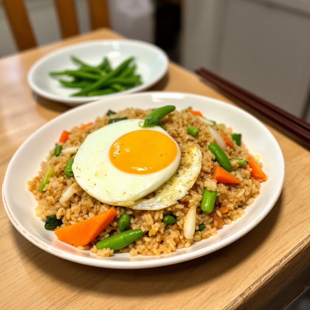 Vegetable and Edamame Stir-Fried Rice