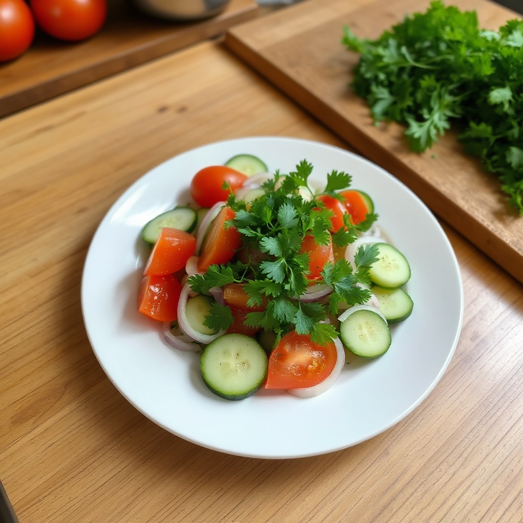 Fresh Herb Tomato and Cucumber Salad