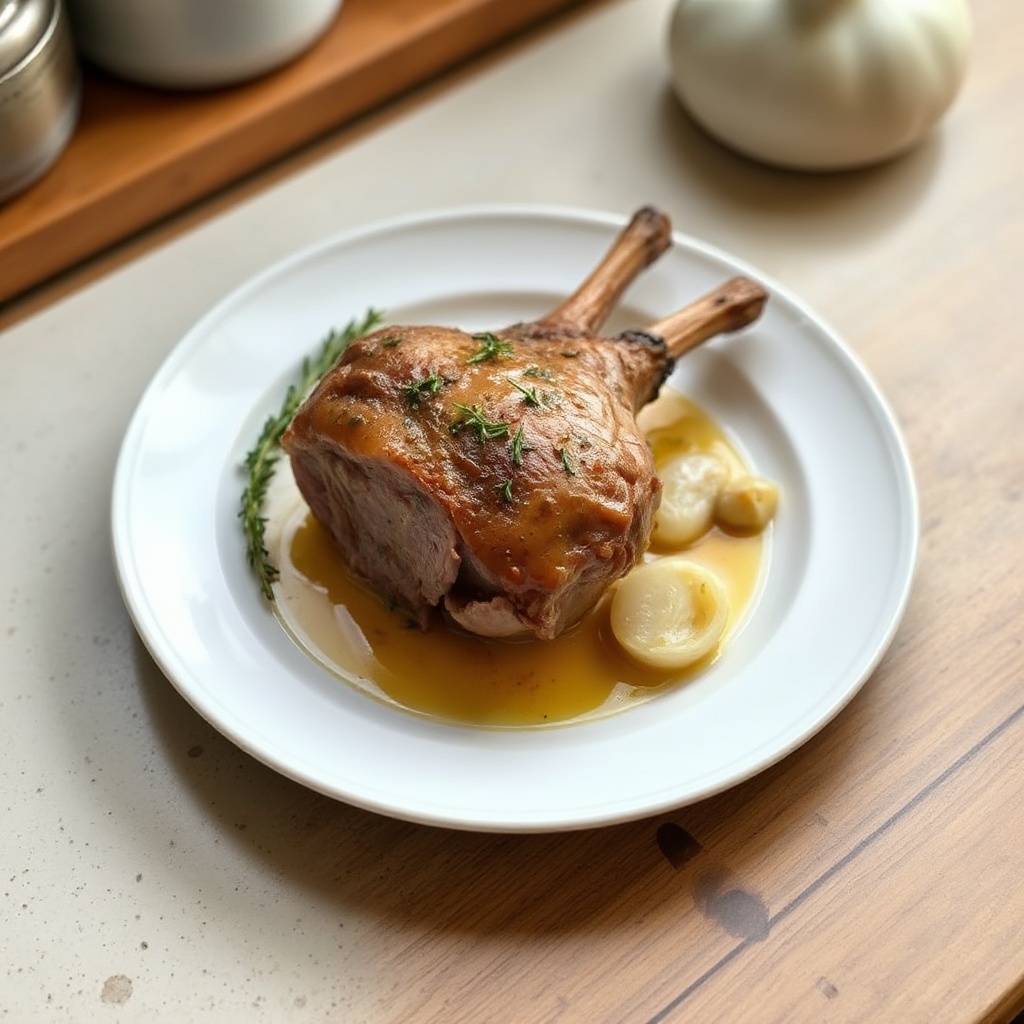 Kräuter-infused Lammbraten mit Knoblauch und Thymian