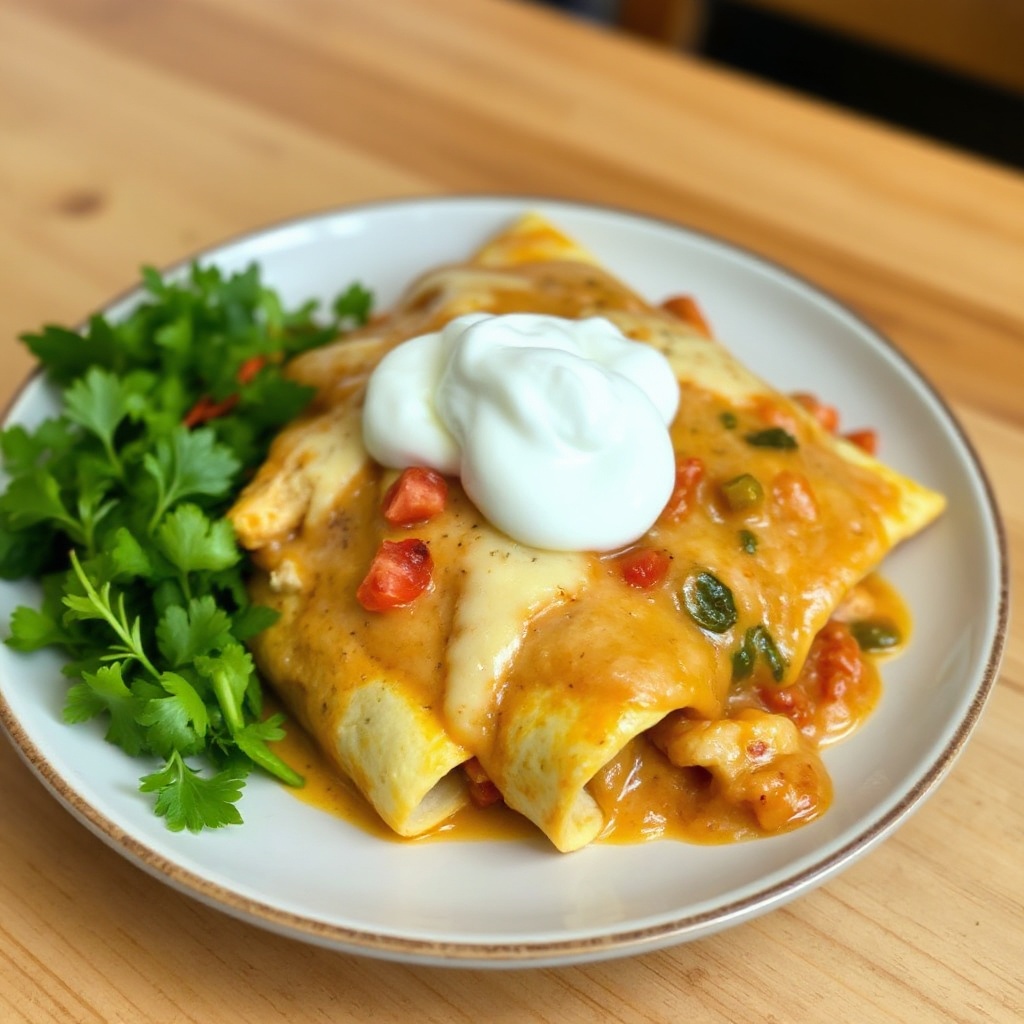 Enchiladas di Pollo Piccanti con Salsa Cremosa di Poblano