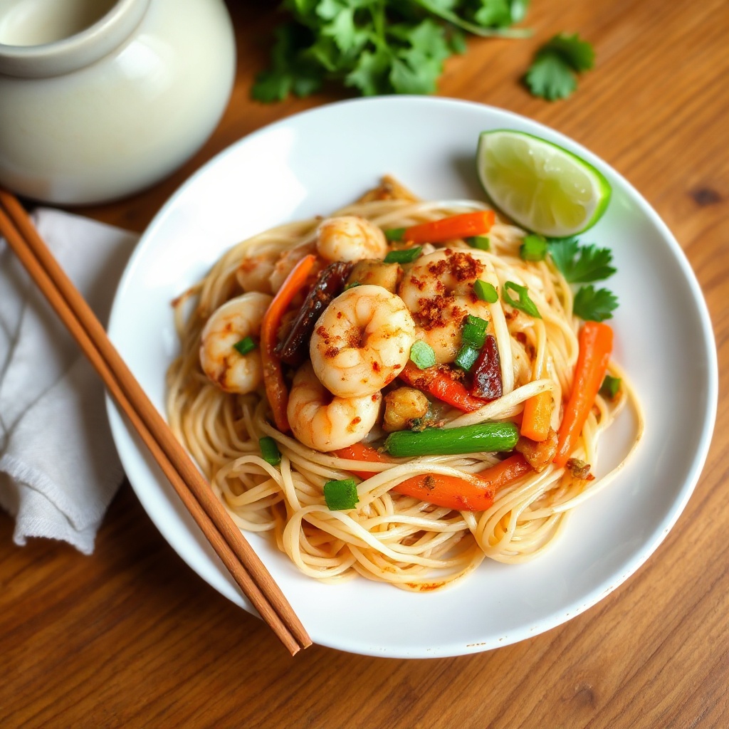 Spicy Shrimp Noodle Stir-Fry