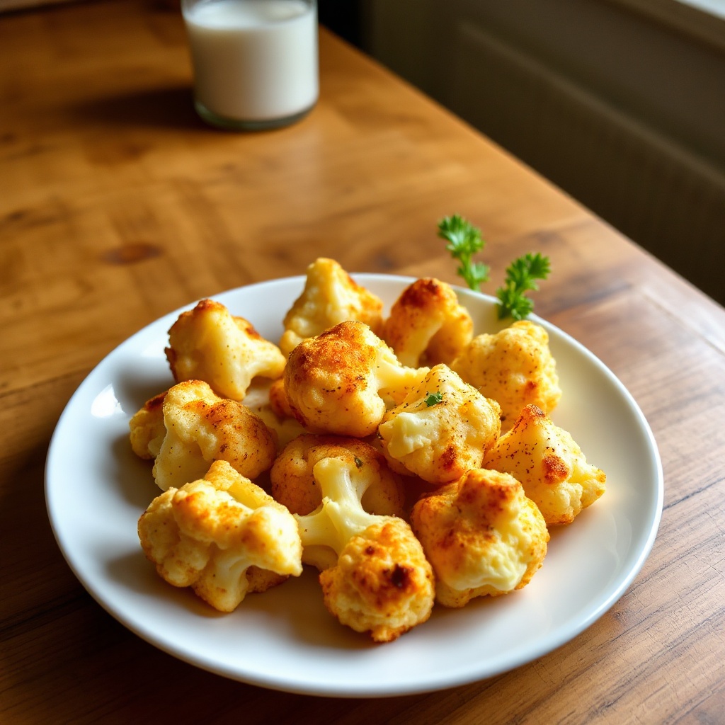 Spicy Roasted Cauliflower Bites