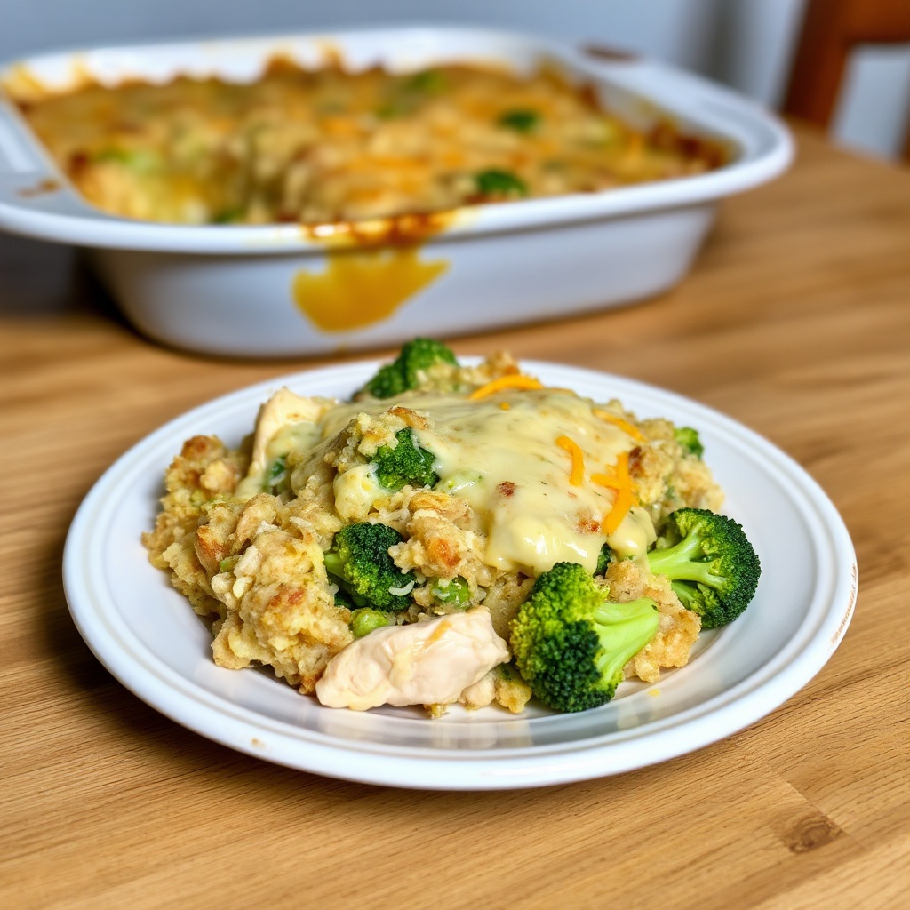 Cremige Hähnchen-Brokkoli-Auflauf