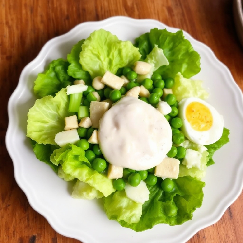 Layered Garden Salad with Creamy Dressing