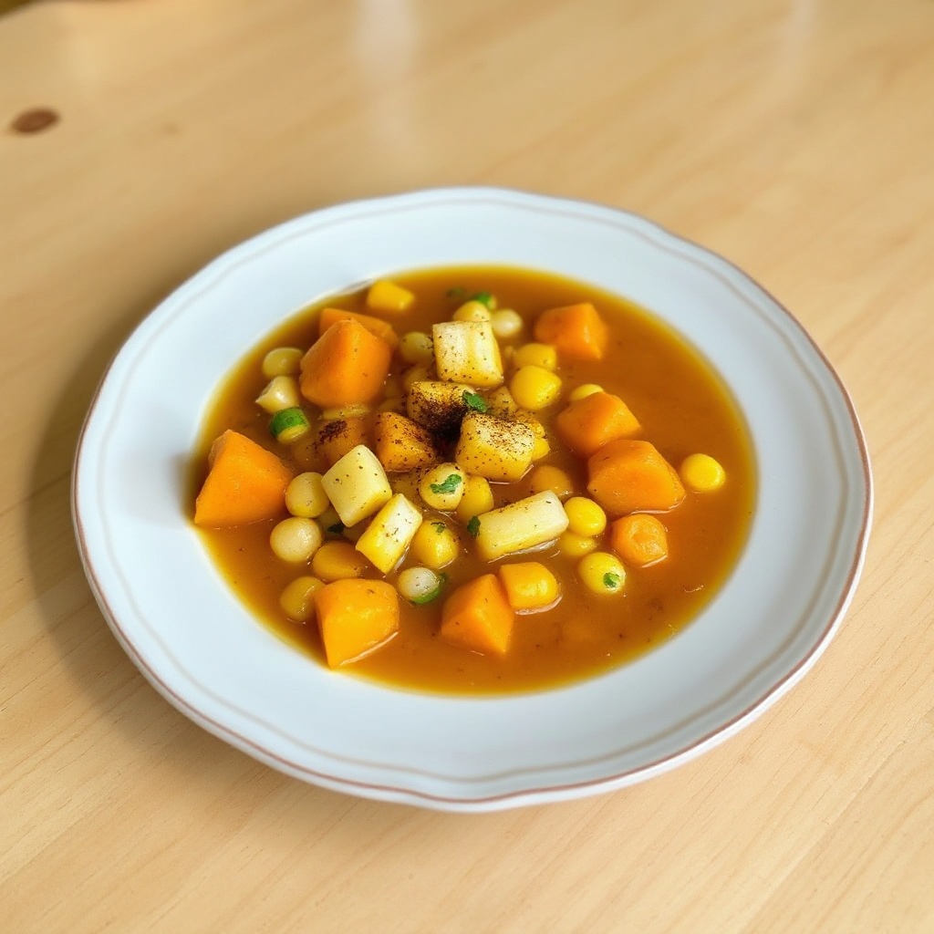 Spiced Sweet Potato and Corn Soup