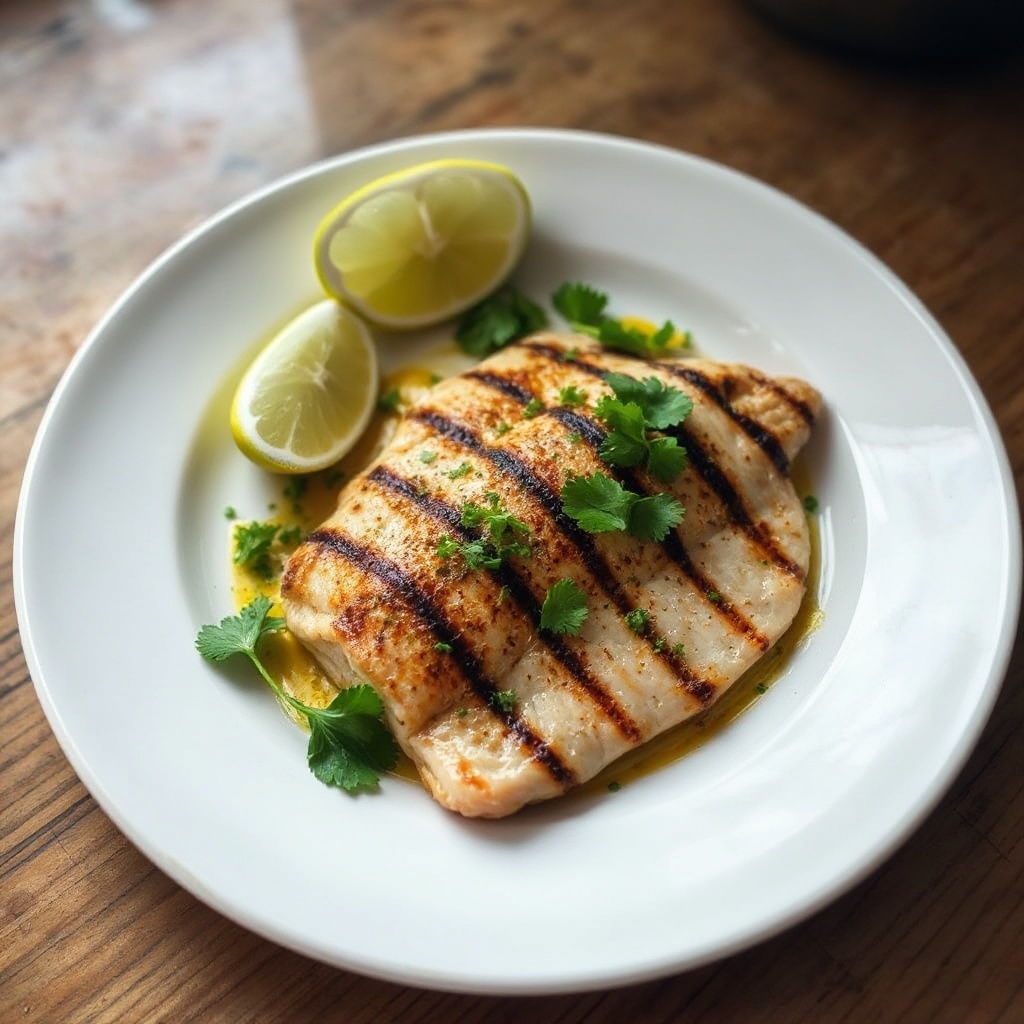 Pesce alla Griglia in Stile Thai con Salsa di Erbe Piccante