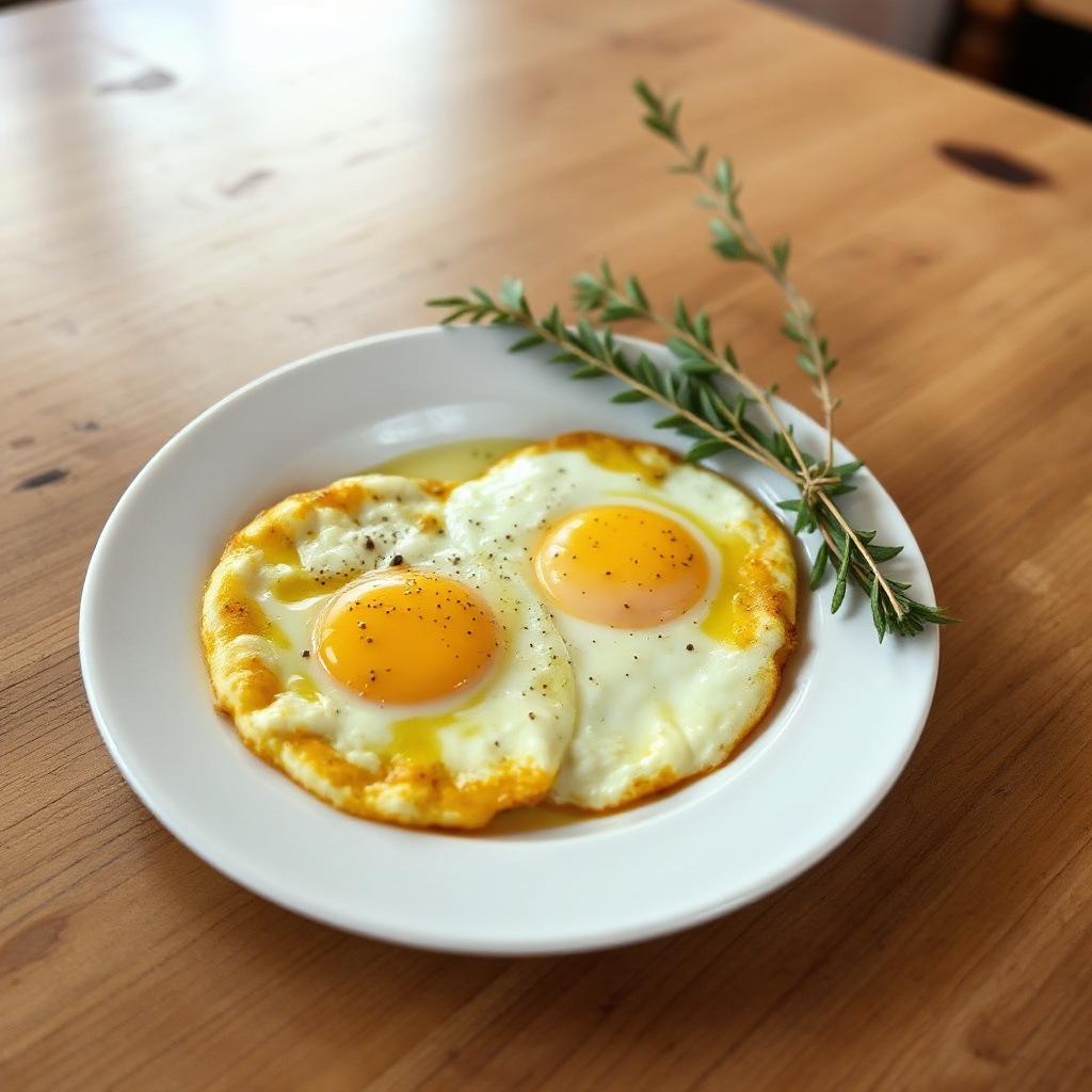 Uova Fritte al Formaggio e Olio d'Oliva
