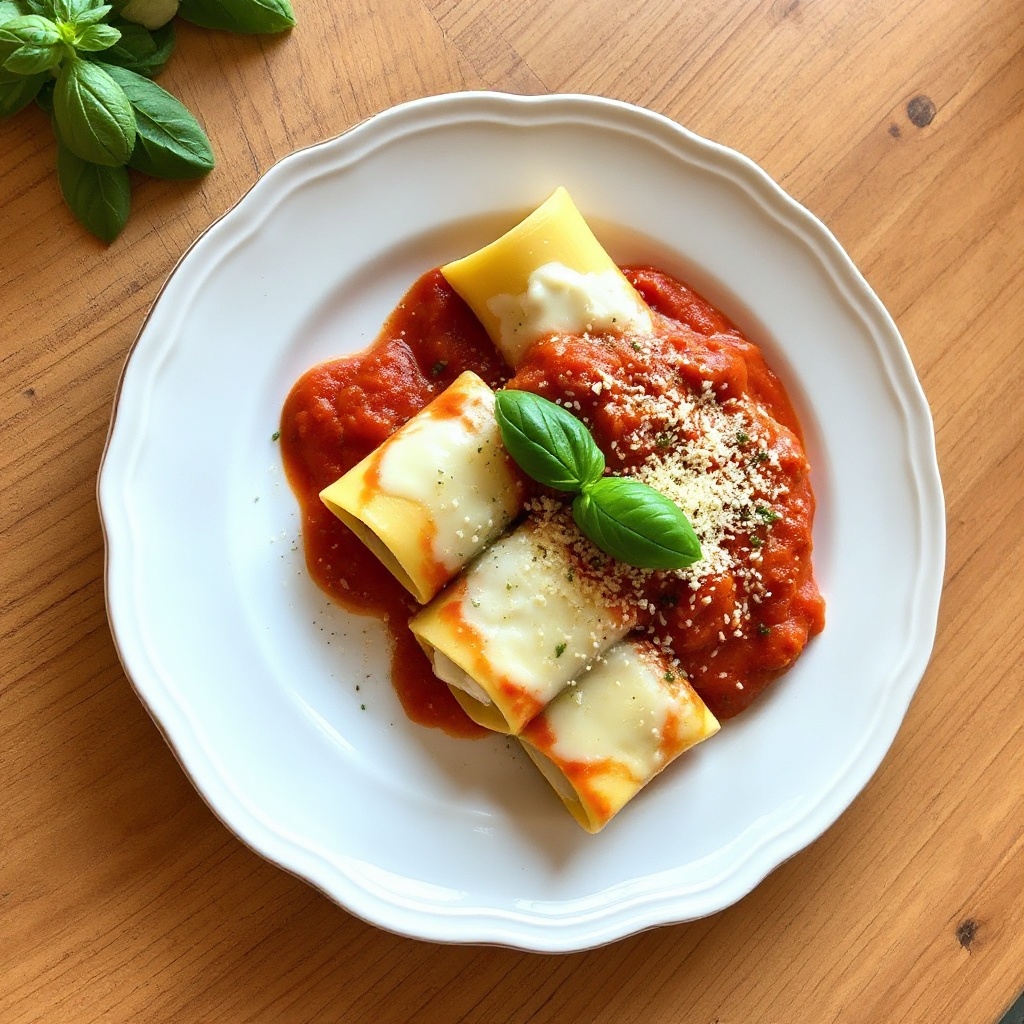 Käse-Kräuter gefüllte Manicotti