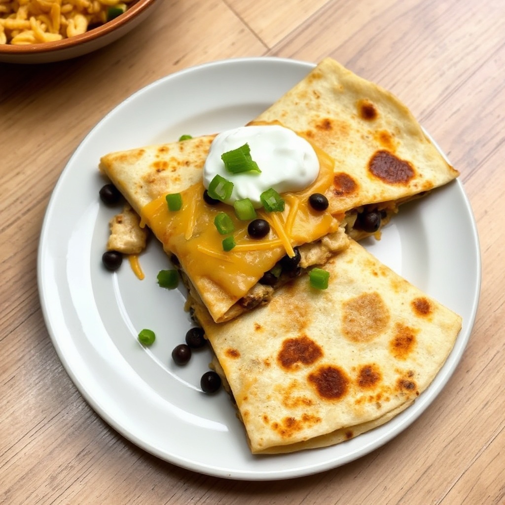 Quesadilla di Pollo e Fagioli Neri con Formaggio