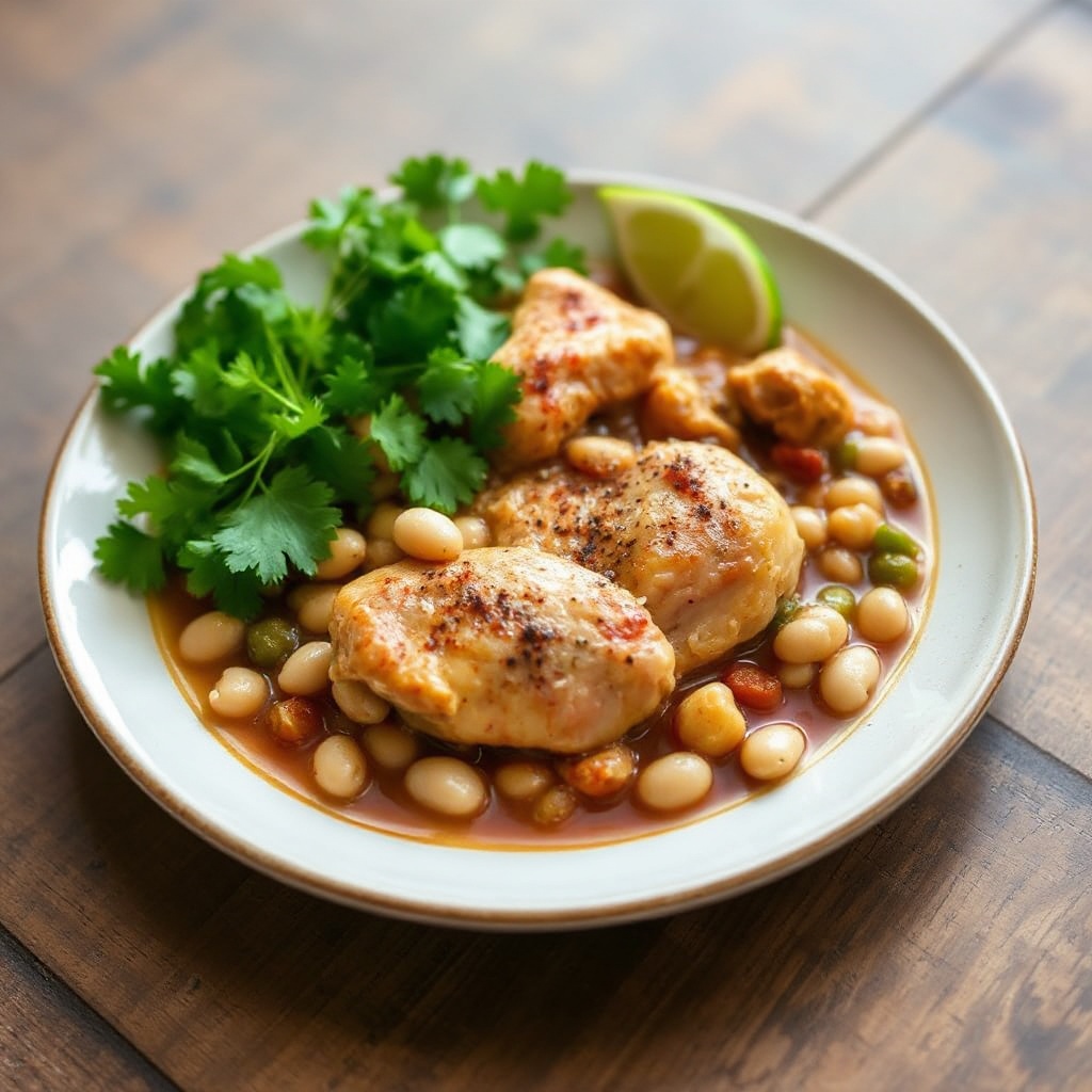 Chili di Pollo e Fagioli Bianchi in Pentola Lenta