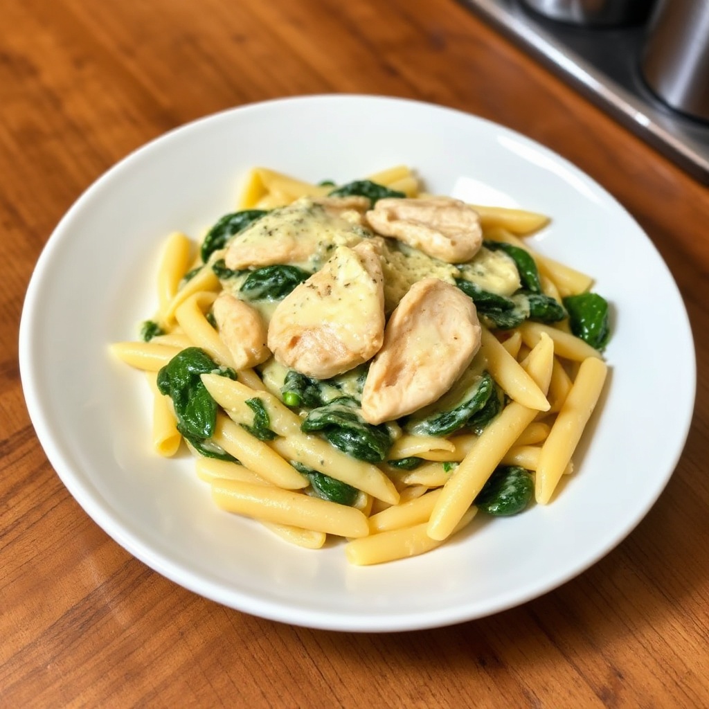 Creamy Chicken and Spinach Penne