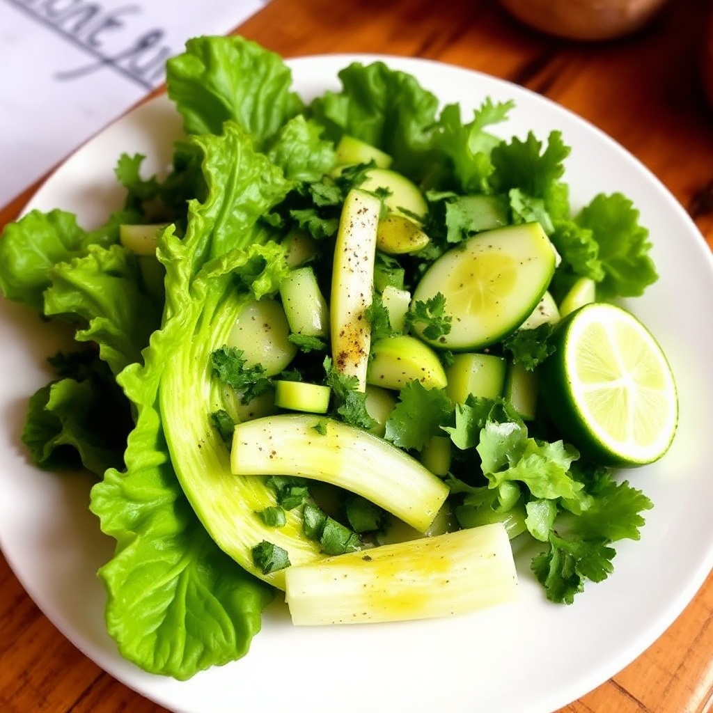 Knackiger Römersalat mit würzigem Koriander-Limetten-Dressing