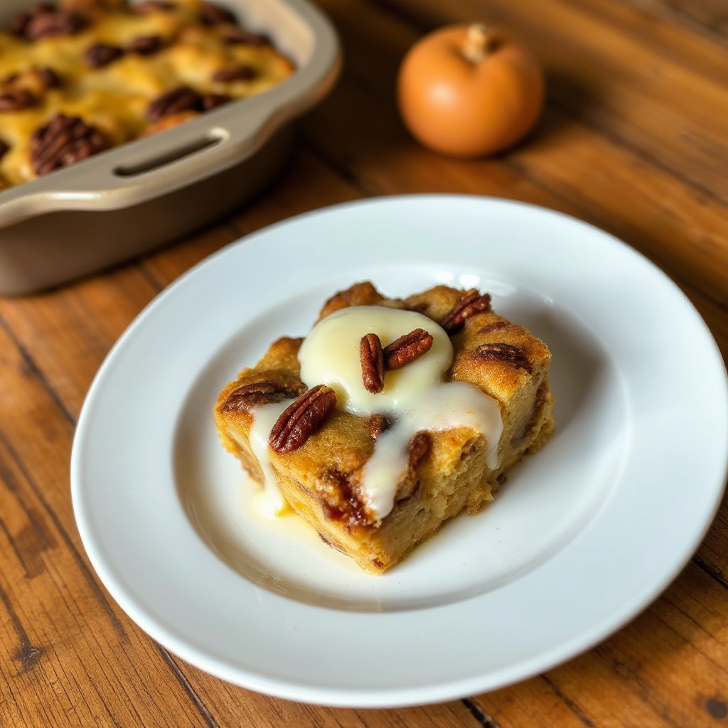 Gewürzter Pekanbrotpudding