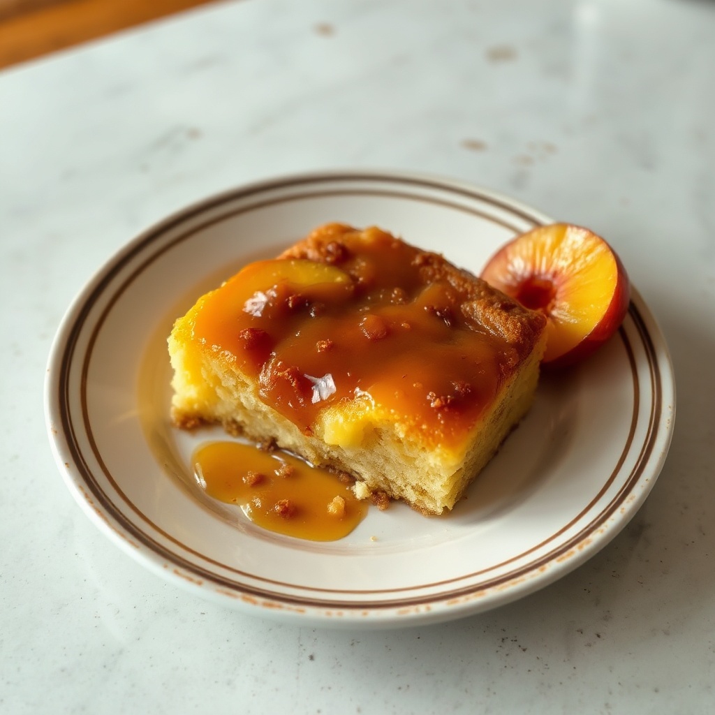 Karamellisierter Pfirsich-Delight-Kuchen