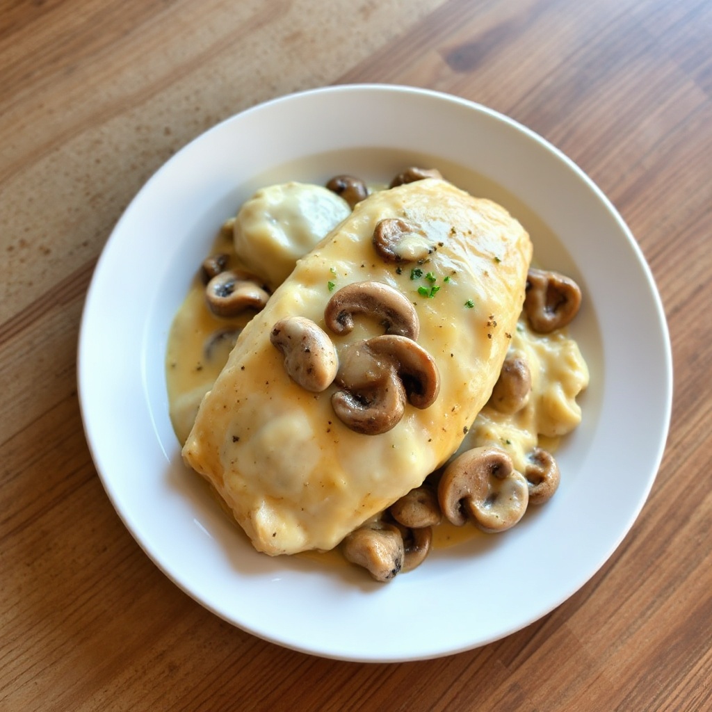 Creamy Garlic Mushroom Chicken Bake