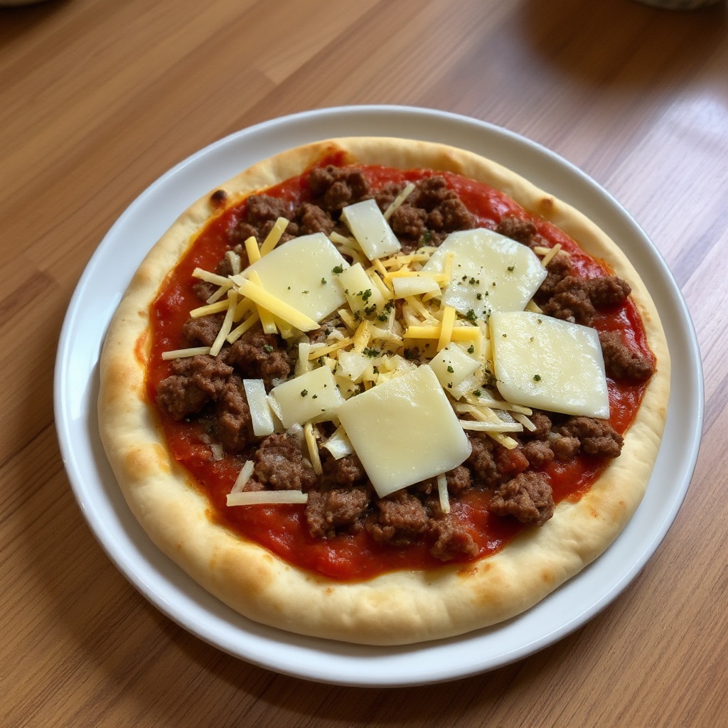 Pizza di Manzo Salata con Cheddar e Mozzarella