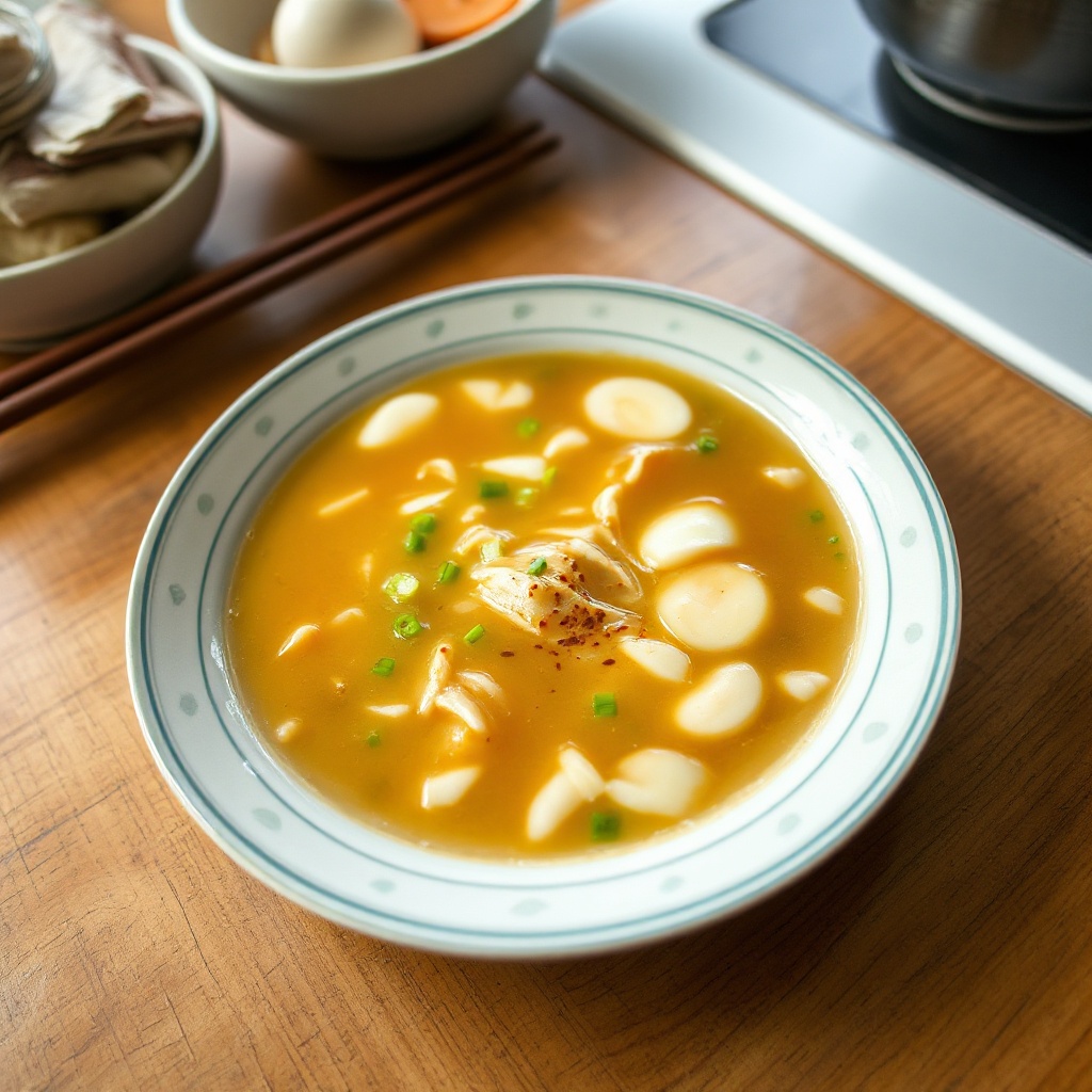 Seidige Eiersuppe mit einem Twist