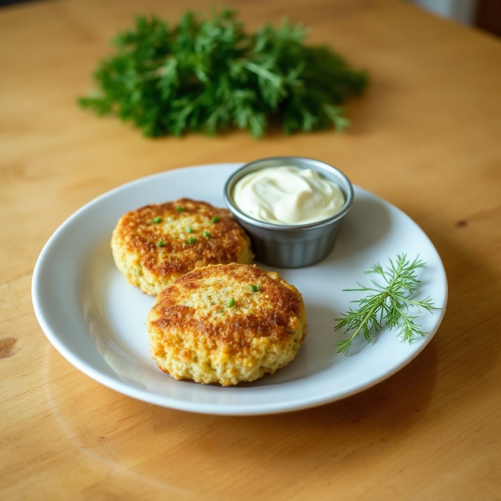 Frittelle di Granchio Dorate con Salsa alle Erbe