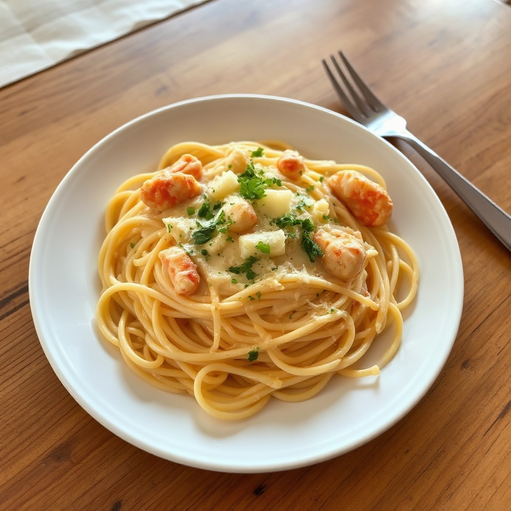 Cremige Krabben-Linguine Delikatesse