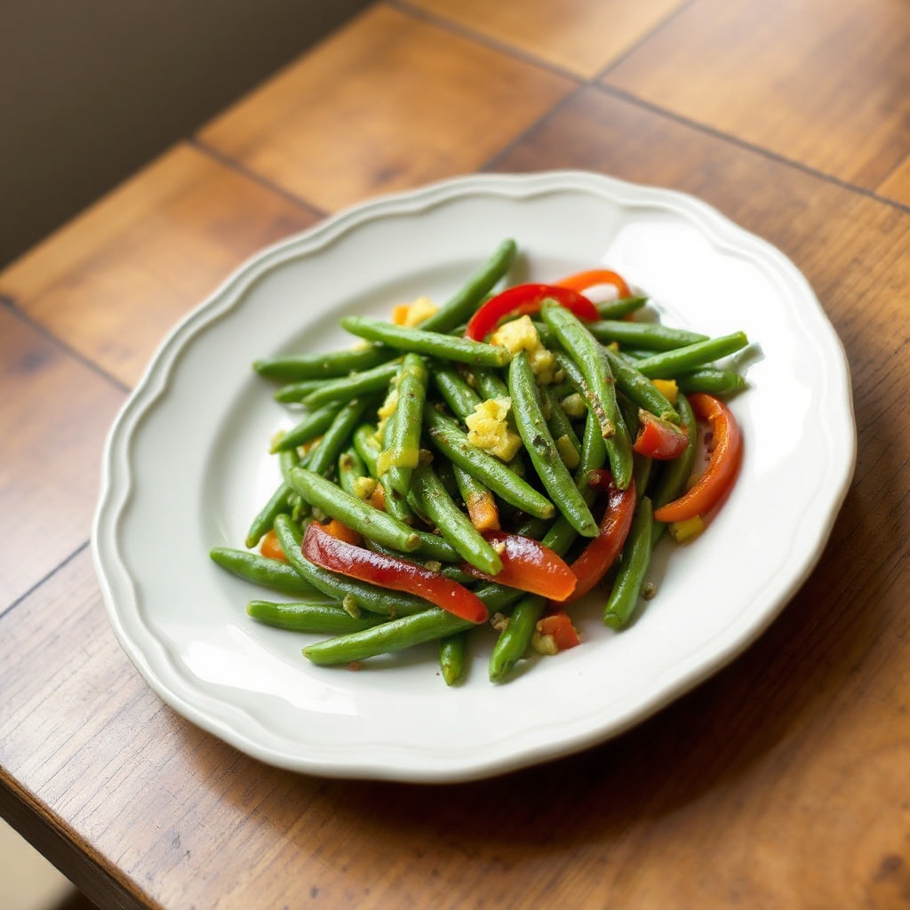 Würziger grüner Bohnensalat mit Senf-Vinaigrette