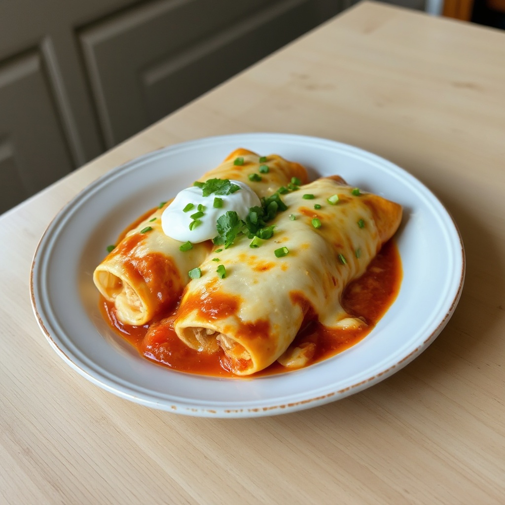 Enchiladas Cremose di Pollo e Formaggio