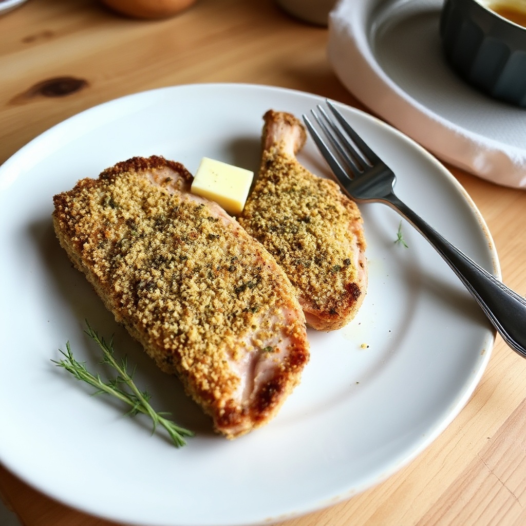Knusprige Kräuterkruste-Schweinekoteletts