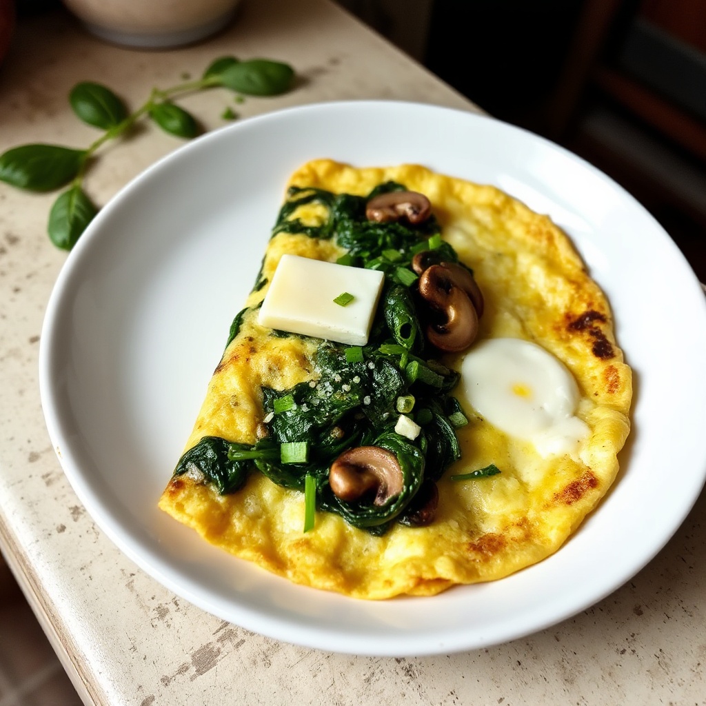 Herzhafte Spinat-Ricotta-Omelette