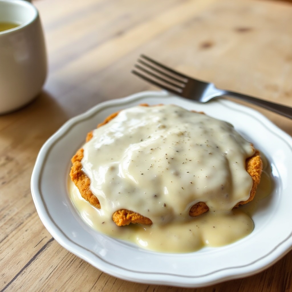 Herzhafte leichte Sahnesoße für Chicken Fried Steak