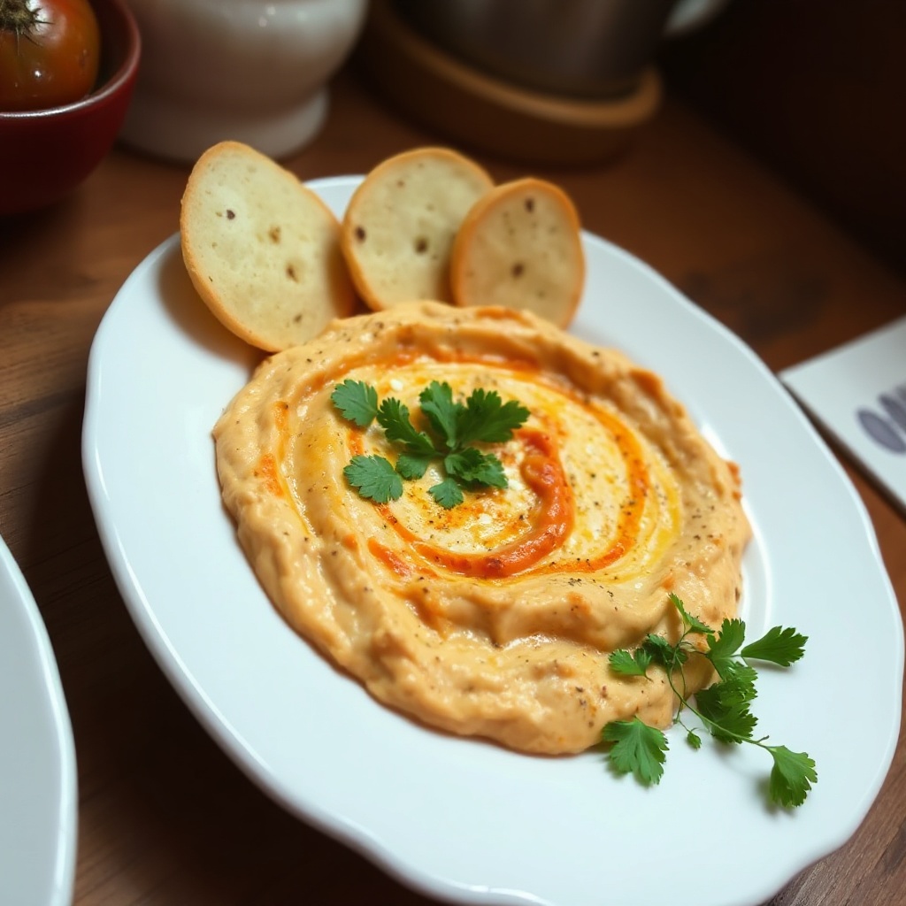 Creamy Roasted Red Pepper and Herb Dip