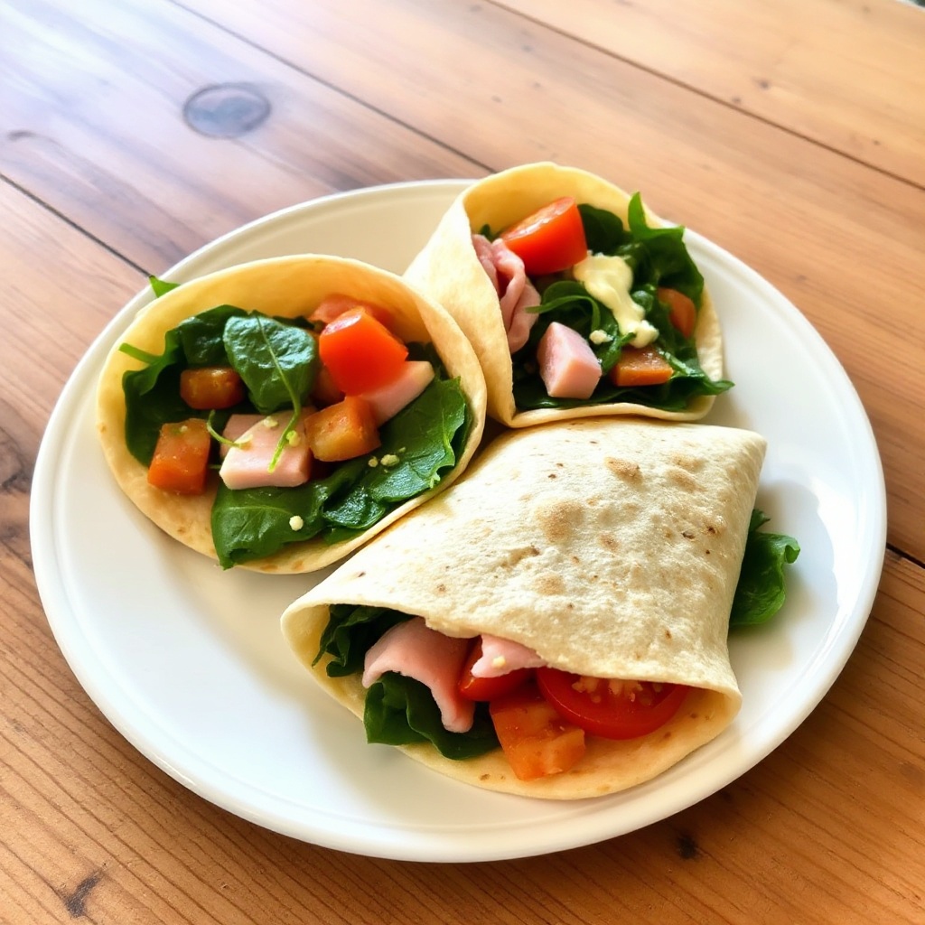 Herzhafte Schinken-Käse-Wraps