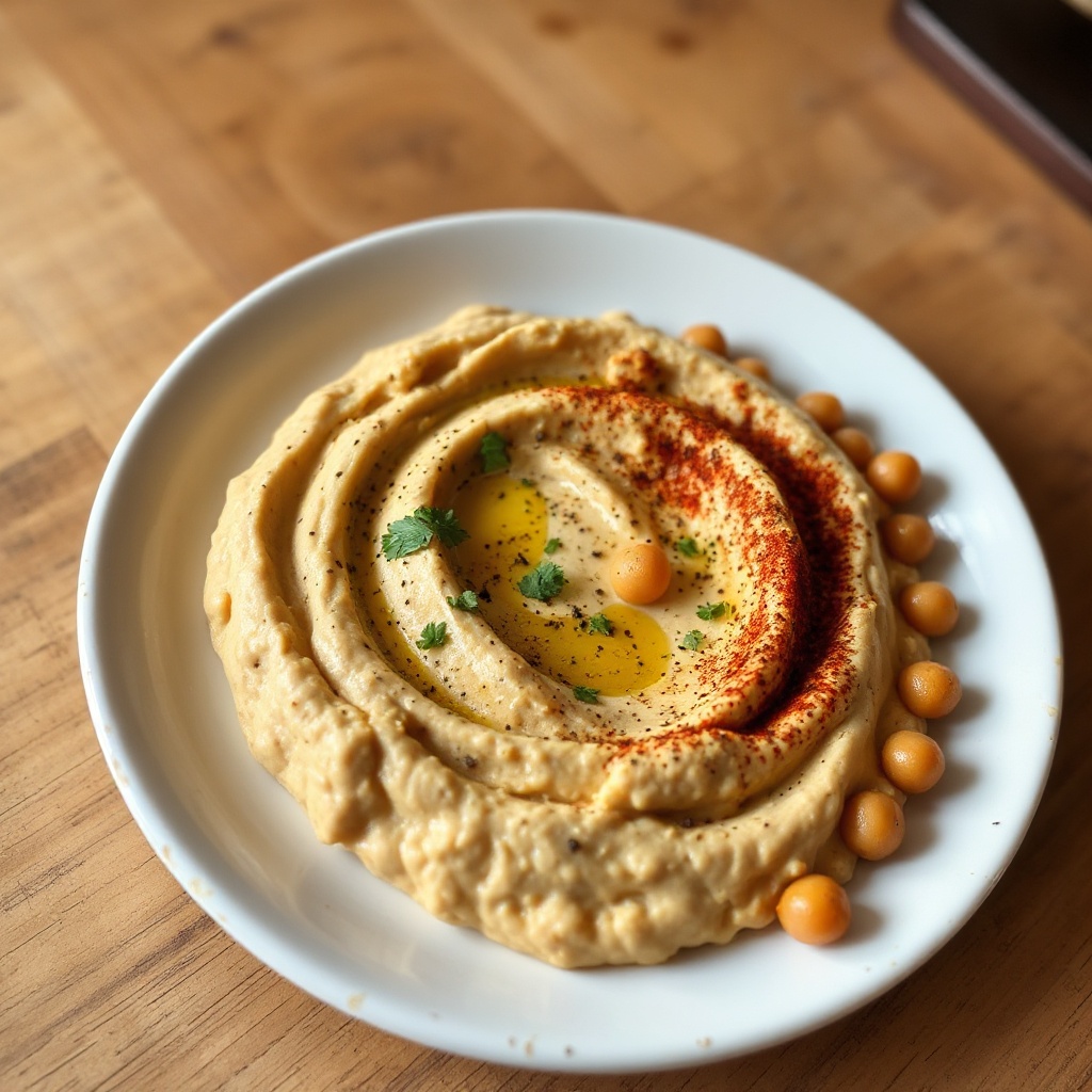 Gewürzter gerösteter Kichererbsen-Hummus