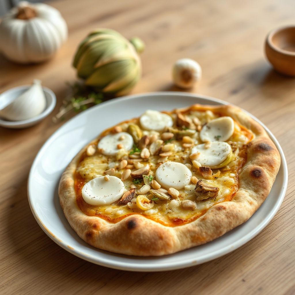 Artischocken- und Knoblauch-Gourmet-Pizza