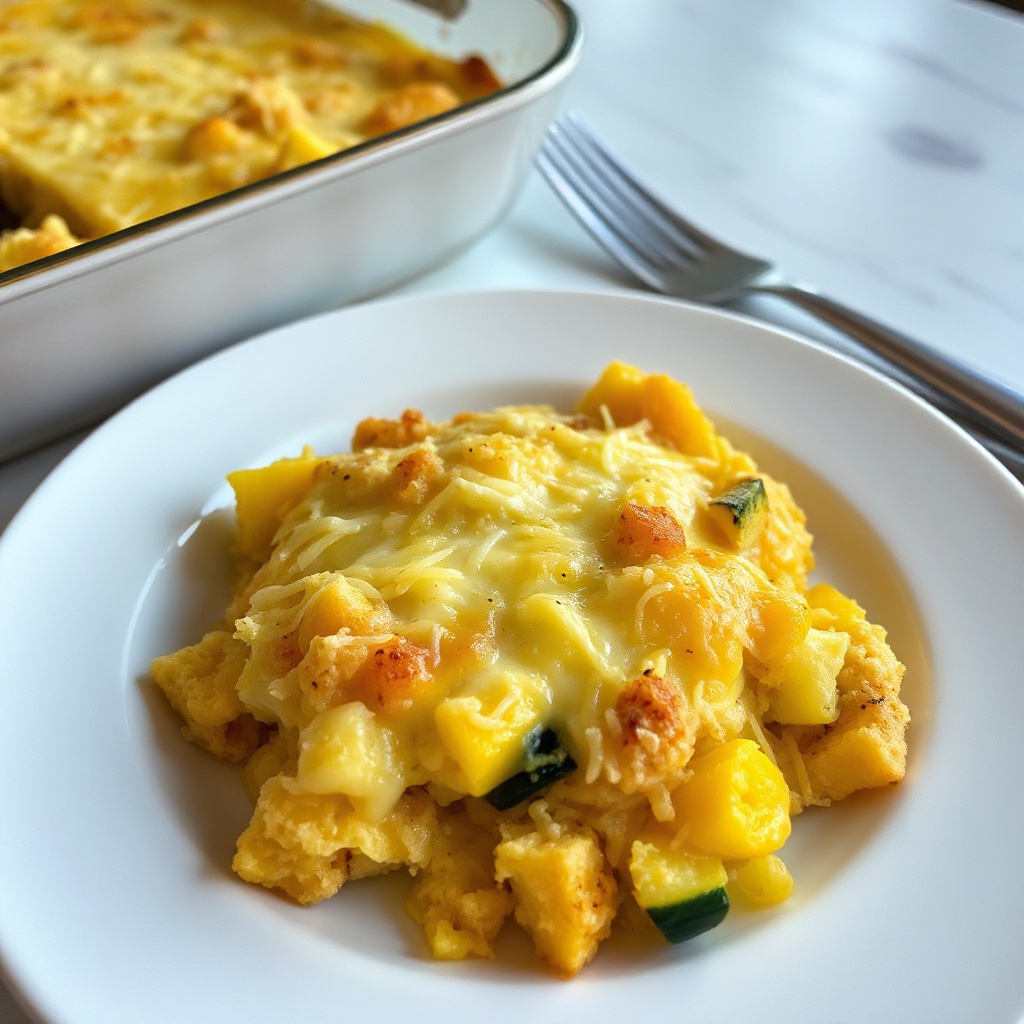 Cheesy Baked Summer Squash Casserole