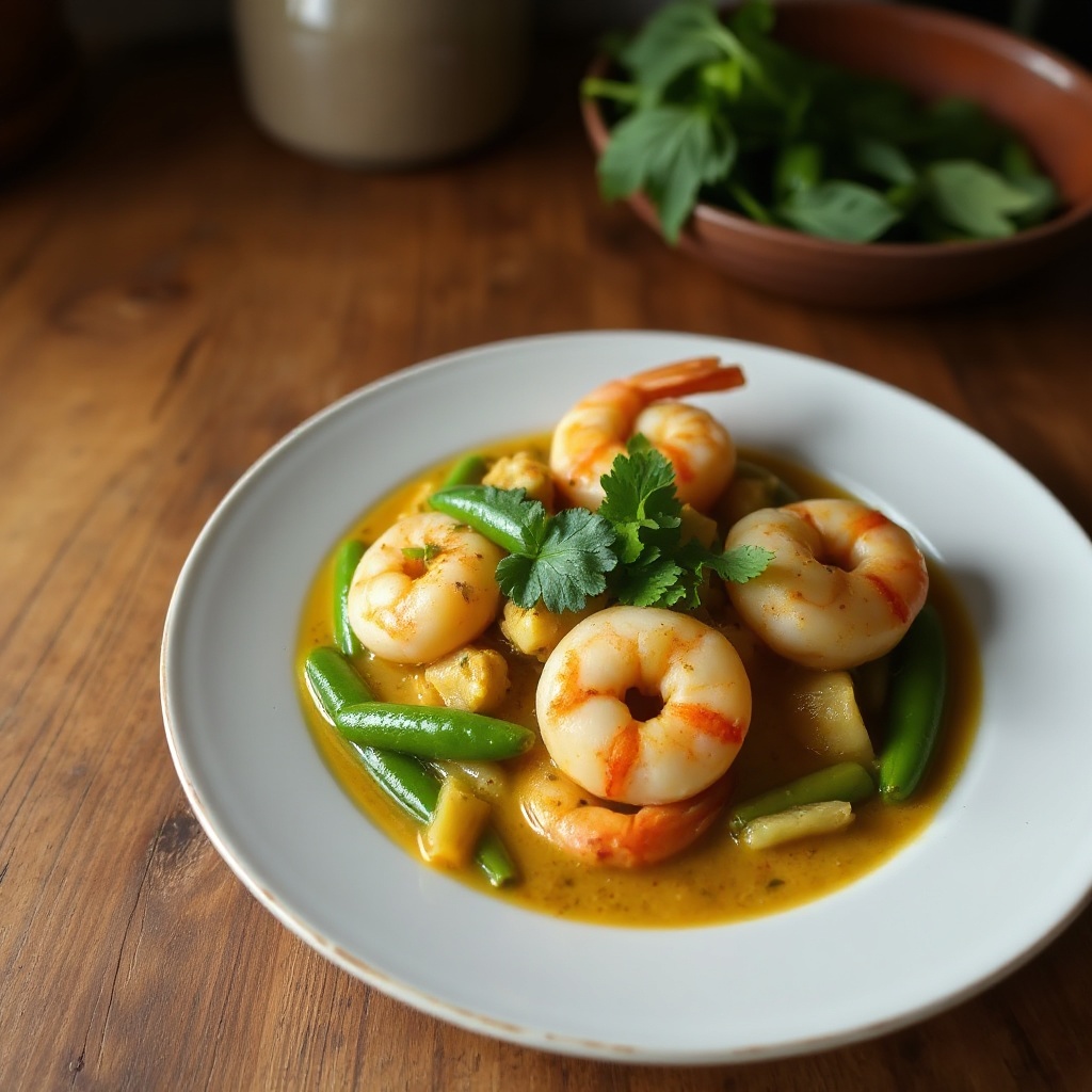 Garnelen-Kokos-Curry mit Zuckerschoten
