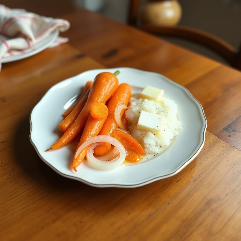 Glasierte Karotten und Zwiebeln Delikatesse