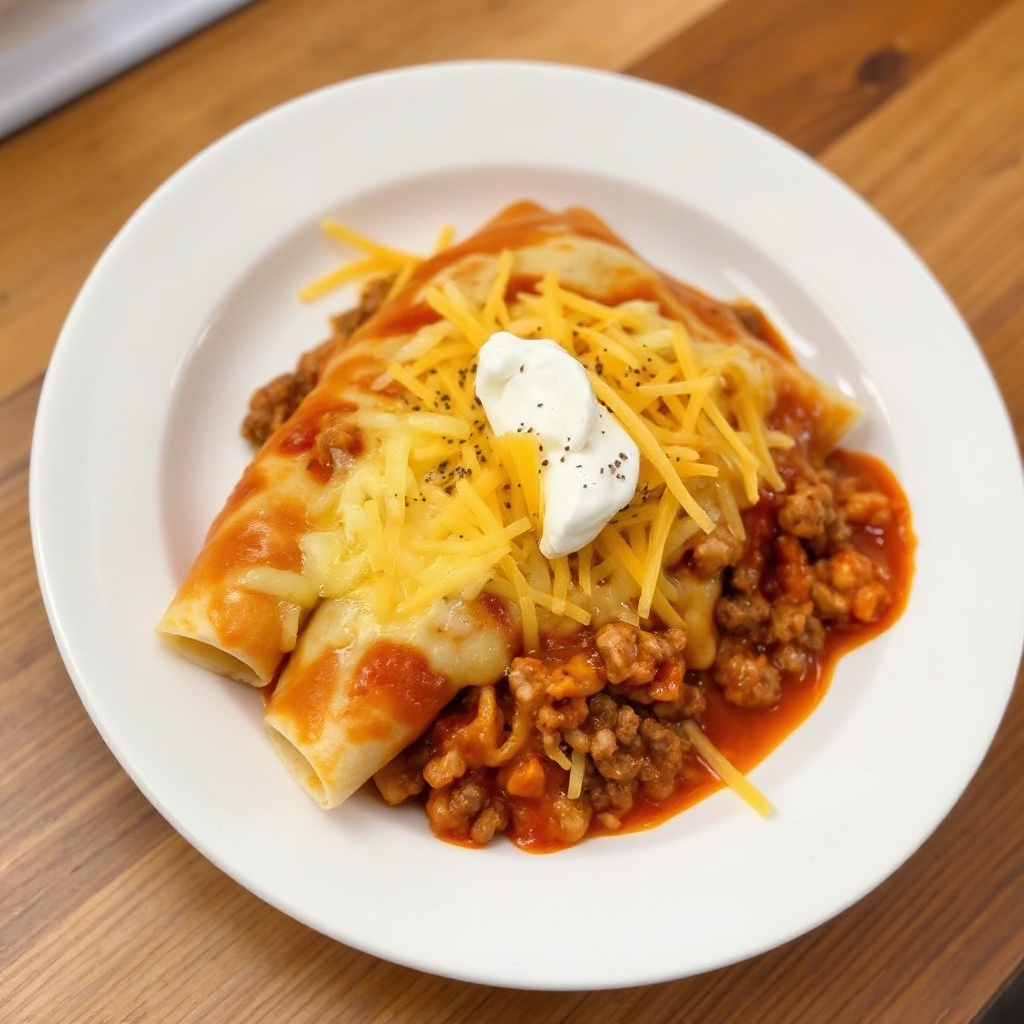 Käse-Hühnchen- und Rinder-Enchiladas