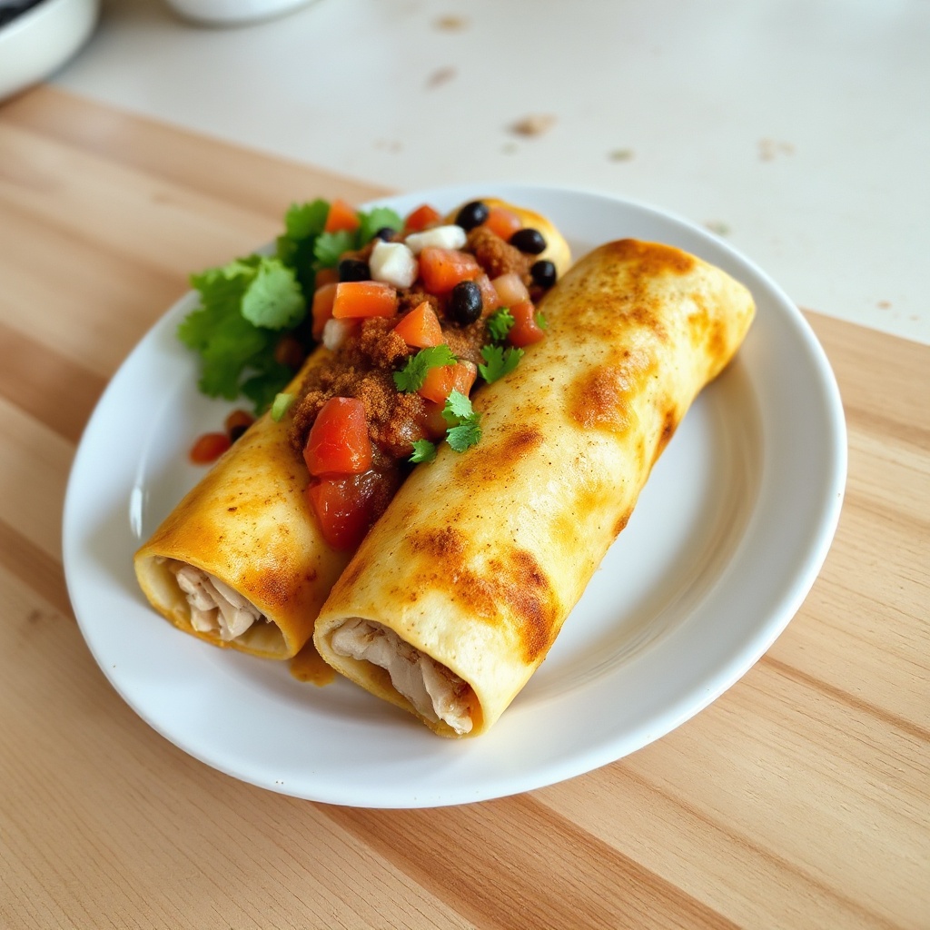 Chimichangas di Pollo Croccanti al Forno