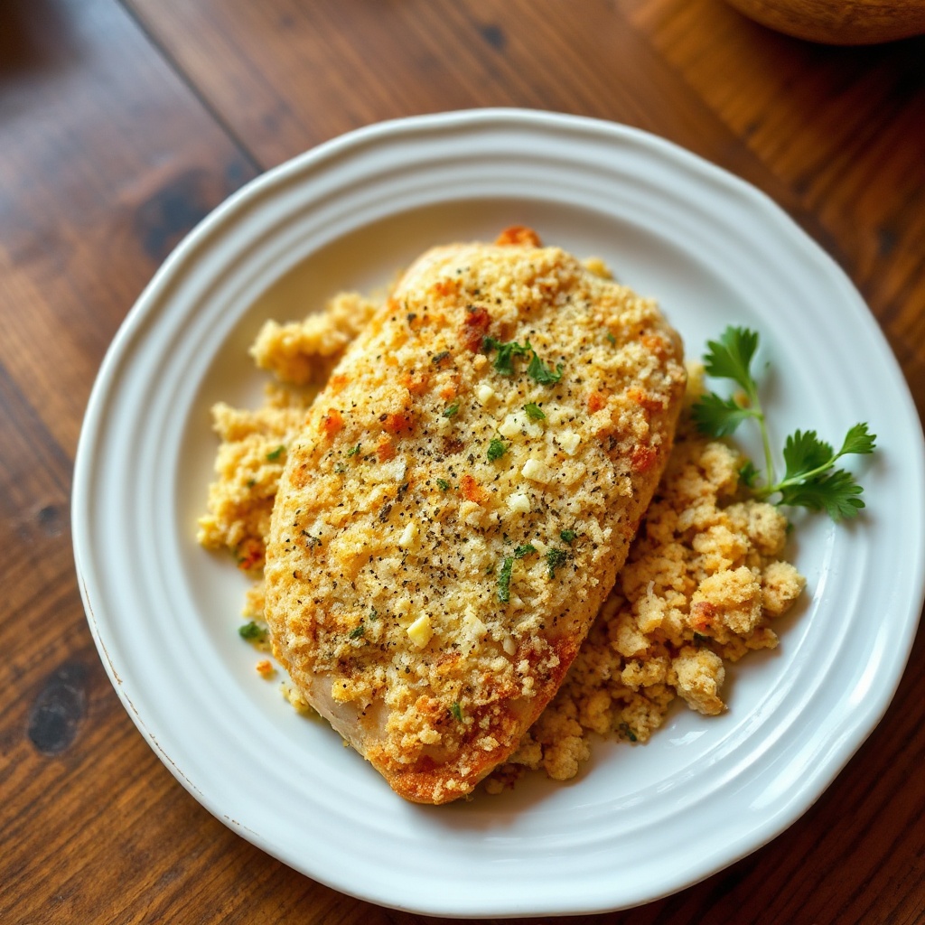 Crispy Garlic Herb Chicken Bake
