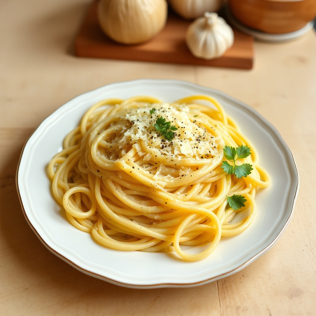 Cremige Knoblauch-Parmesan-Fettuccine