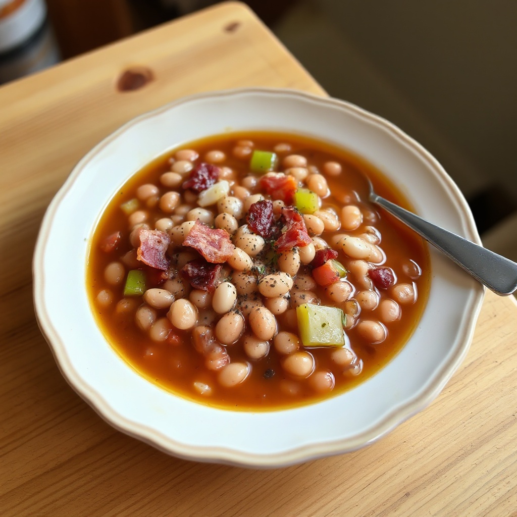 Herzhafter Pinto-Bohnen- und Speck-Eintopf