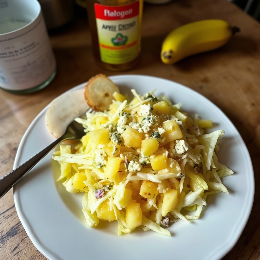 Säuerlicher Ananas- und Blauschimmelkäse-Slaw