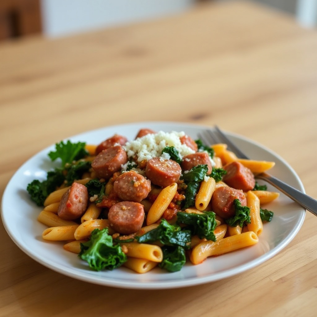 Savory Kale and Turkey Sausage Pasta Delight