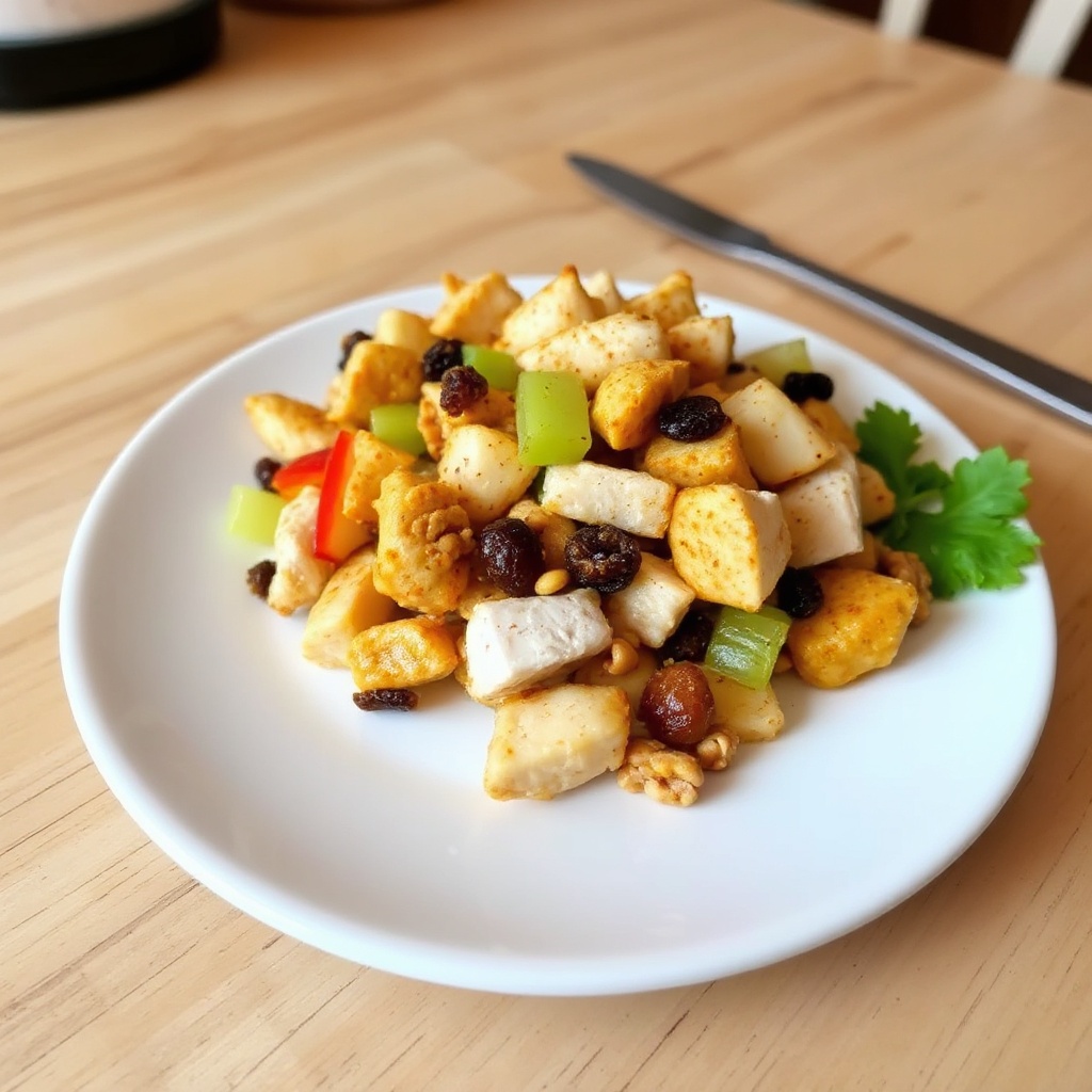 Insalata di Pollo al Curry e Frutta