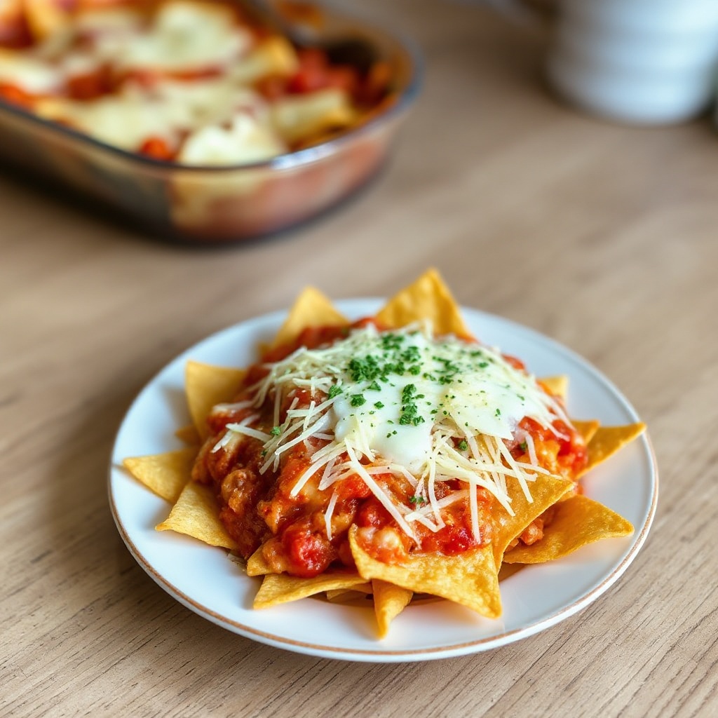 Cheesy Pizza Nacho Bake