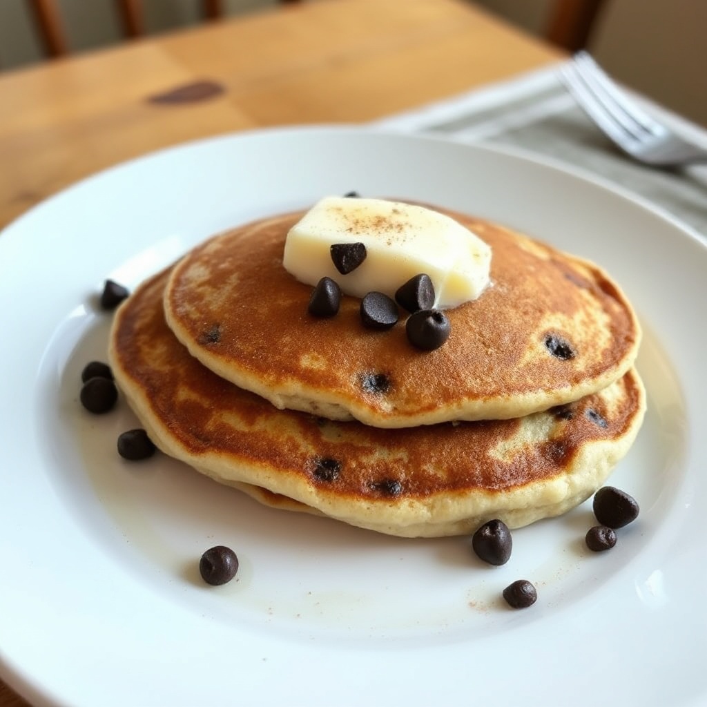 Fluffige Schokoladenstückchen-Pfannkuchen