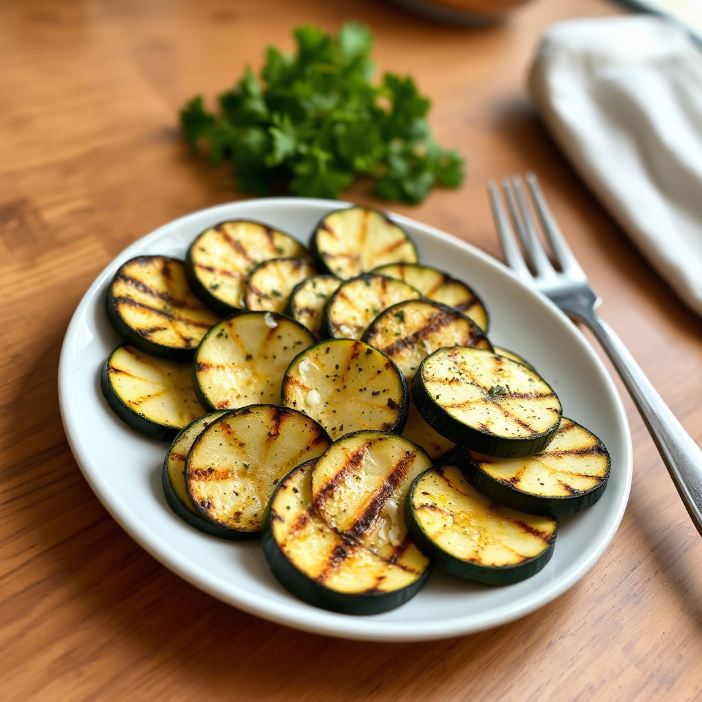 Grilled Garlic Herb Zucchini Slices